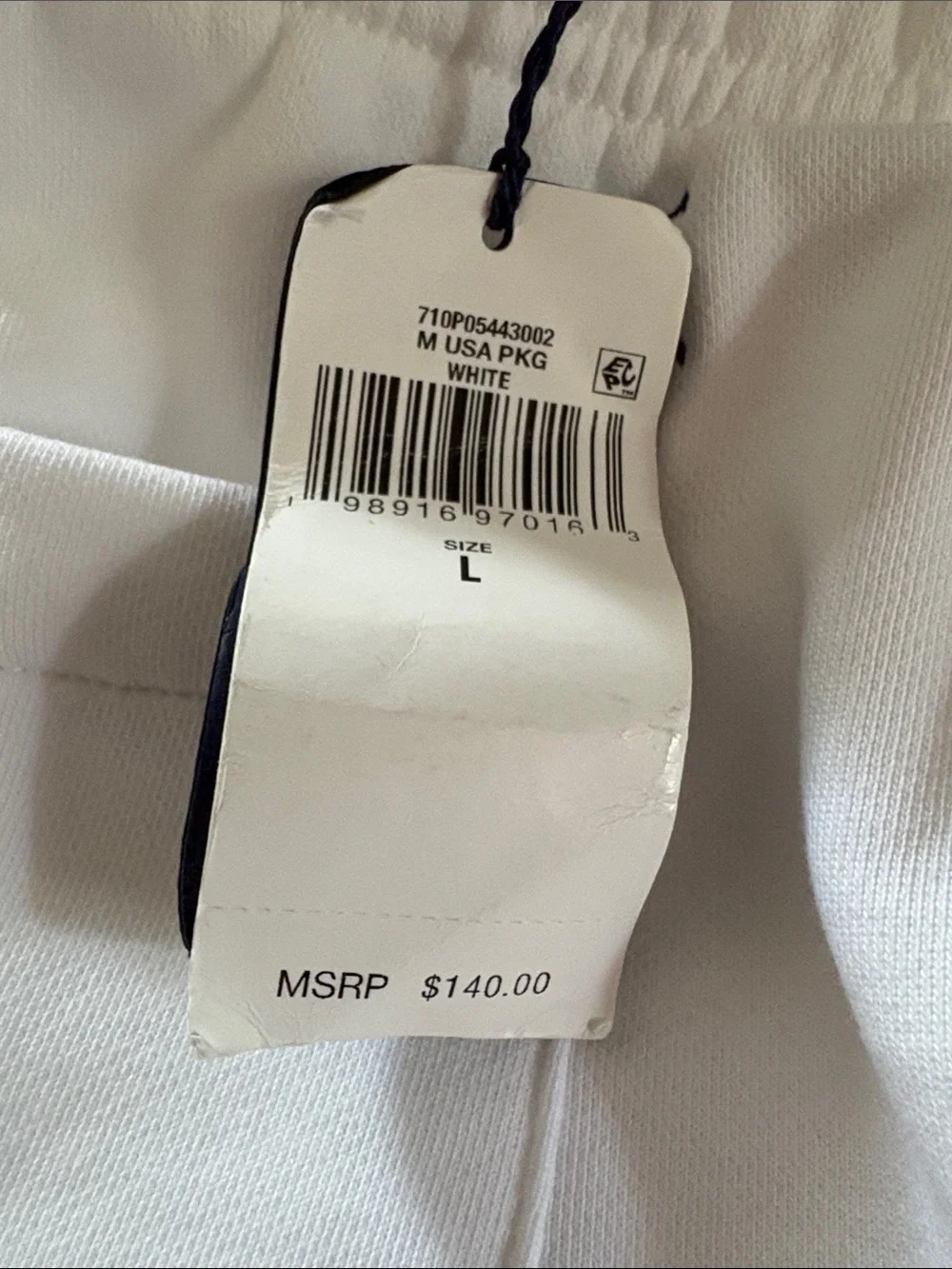 Polo by Ralph Lauren White USA Sweatpants with Navy Embroidery